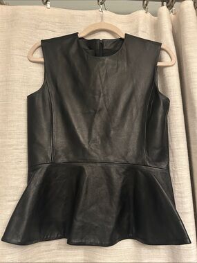CO leather peplum top